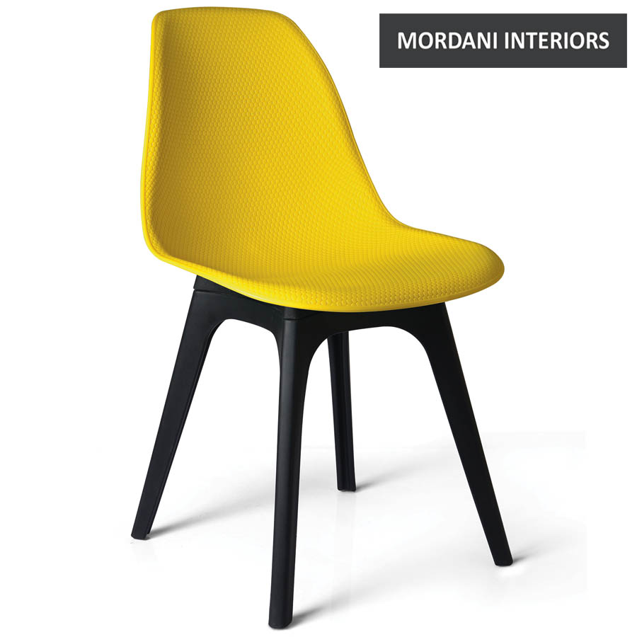 Esme Yellow Cafe Chair with Black Legs